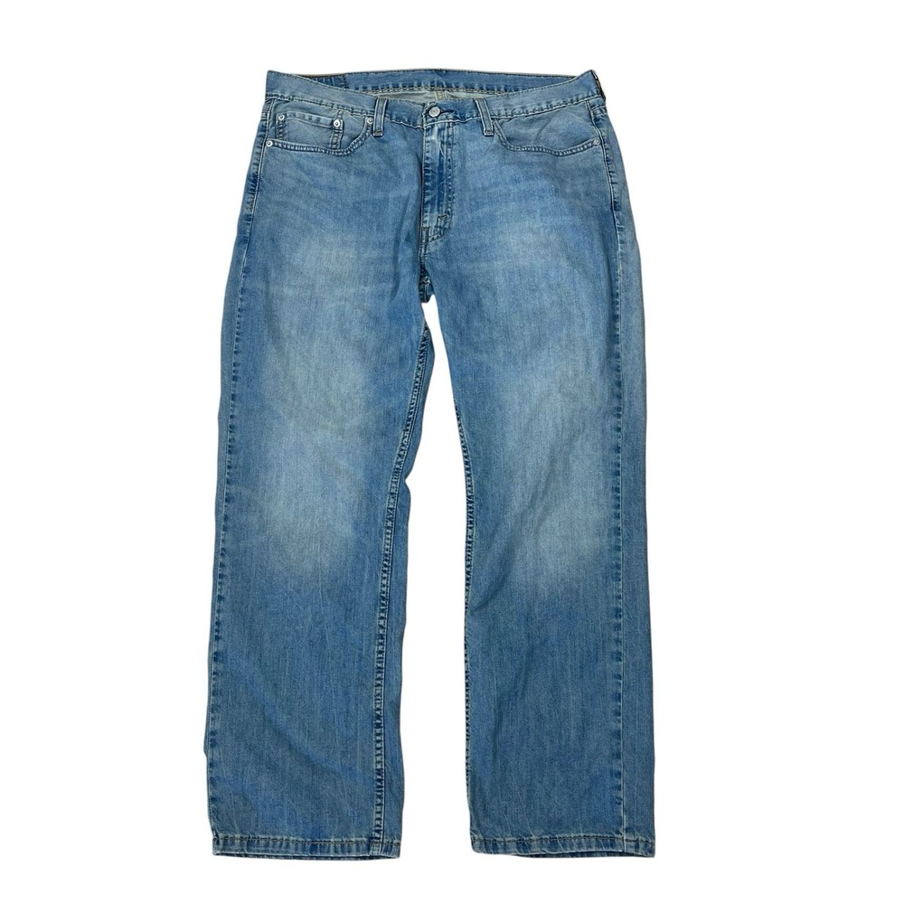 Levis 559 Relaxed Straight Jeans 36x30 (Fits 37x30) Light Wash Blue Cotton Denim